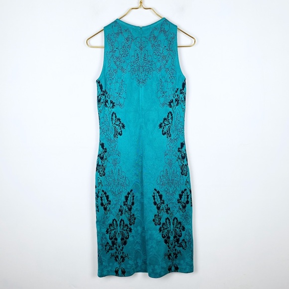 St. John Floral Cascade Jacquard Knit Sheath Dress - Picture 3 of 10